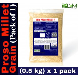 Sportify Proso Whole Millet Grain | Unpolished | Natural Gluten-free Grain| 0.5kg (500g x 1 Pack) – (Chena | Barri | Pingu | Pani Varagu | Cheno) | Low GI Millet | Heart-friendly