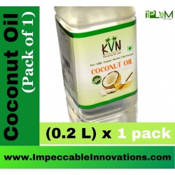 KVN Wooden Cold-Pressed Coconut Oil - 0.2 Litre | No harmful agri-chemical added used farming | From naturally grown coconut |
